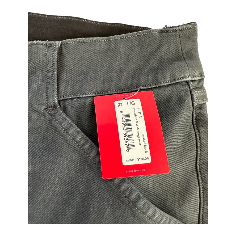 Spanx Stretch Twill Ankle Cargo Women's Pants Washed Black Size L,M - Picture 7 of 7